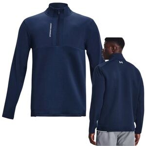 New Under Armour Storm Daytona Men's Half Zip Pullover Golf Top Blue Sz Large